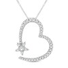 Thumbnail Image 1 of Diamond Star/Heart Necklace 1/3 ct tw Sterling Silver 19&quot;