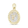 Thumbnail Image 2 of Men's Lab-Created Ruby & Diamond Lion Pendant 3/8 ct tw 10K Yellow Gold