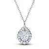 Thumbnail Image 1 of Diamond Necklace 5/8 ct tw Round-Cut 14K White Gold 18"