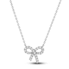 Thumbnail Image 0 of Diamond Bow Necklace 1/5 ct tw Round-cut 10K White Gold 18"