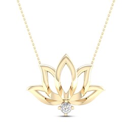 By Women For Women Diamond Lotus Necklace 1/20 ct tw 10K Yellow Gold 18&quot;