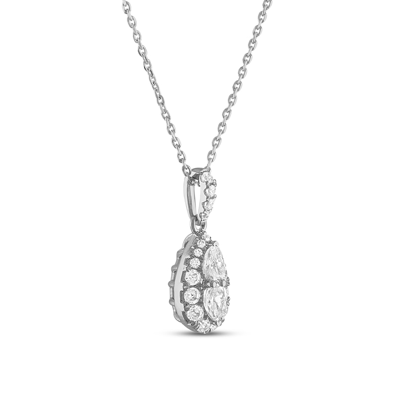 Main Image 2 of Forever Connected Diamond Necklace 1/4 ct tw Pear & Round-cut 10K White Gold 18&quot;