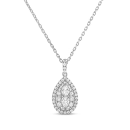 Forever Connected Diamond Necklace 1/2 ct tw Pear & Round-cut 10K White Gold 18"