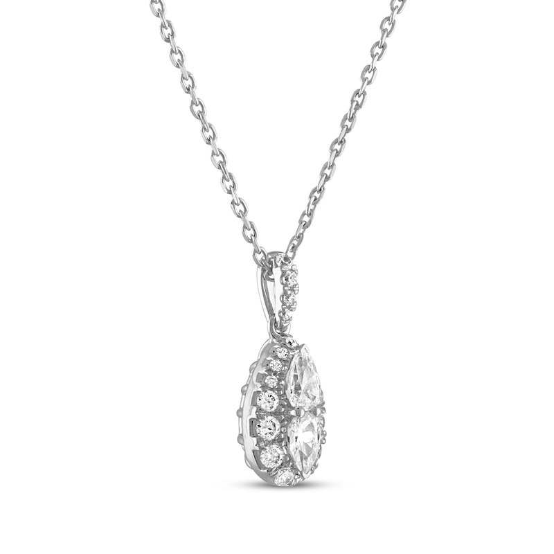 Forever Connected Diamond Necklace 1/2 ct tw Pear & Round-cut 10K White Gold 18"