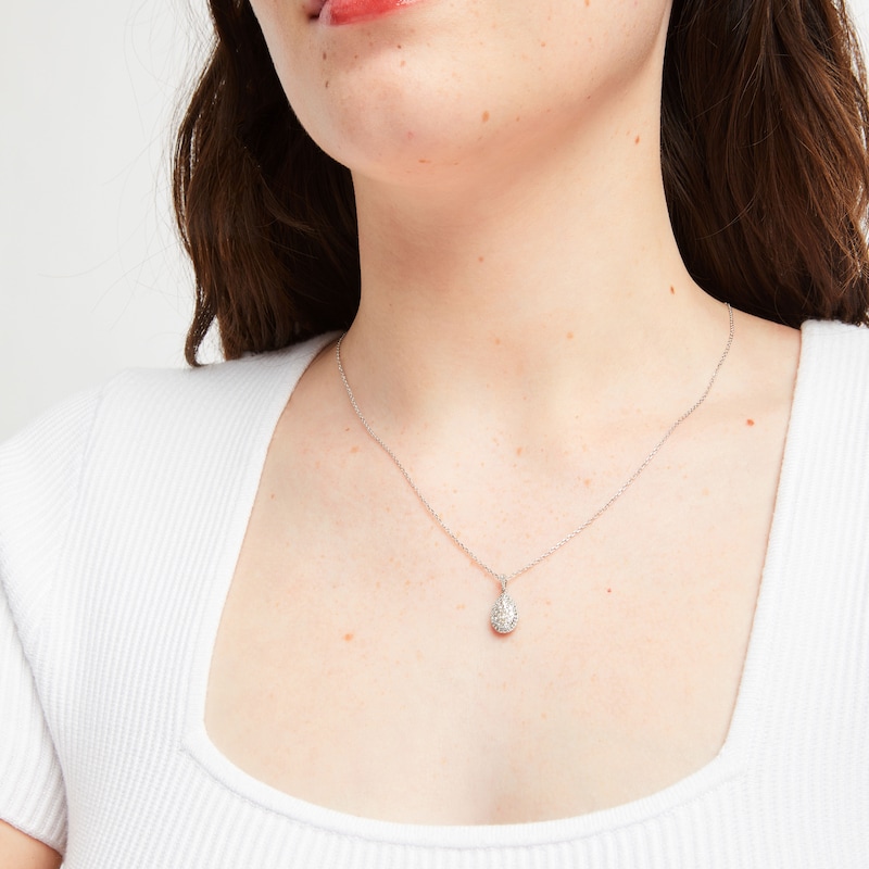 Main Image 3 of Forever Connected Diamond Necklace 1/2 ct tw Pear & Round-cut 10K White Gold 18&quot;