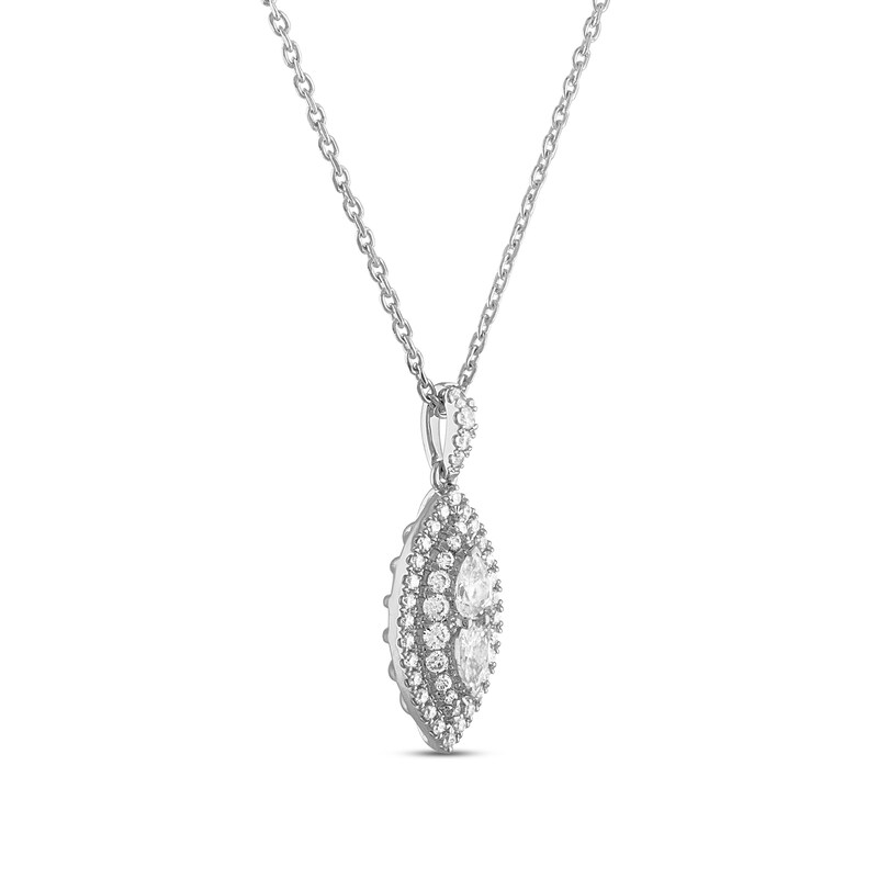 Forever Connected Diamond Necklace 1 ct tw Pear & Round-cut 10K White ...