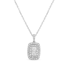Forever Connected Diamond Necklace 1/2 ct tw Princess & Round-cut 10K White Gold 18&quot;