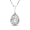 Thumbnail Image 1 of Forever Connected Diamond Necklace 1/5 ct tw Pear & Round-cut Sterling Silver 18&quot;