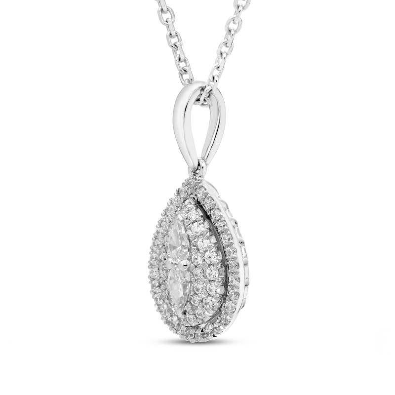 Main Image 2 of Forever Connected Diamond Necklace 1/5 ct tw Pear & Round-cut Sterling Silver 18&quot;