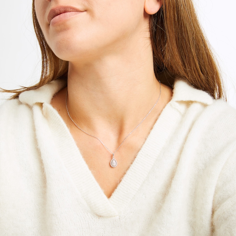 Main Image 3 of Forever Connected Diamond Necklace 1/5 ct tw Pear & Round-cut Sterling Silver 18&quot;