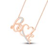 Thumbnail Image 2 of Diamond Love Necklace 1/15 ct tw Round-cut 10K Rose Gold 18&quot;