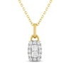 Thumbnail Image 0 of Forever Connected Diamond Necklace 1/3 ct tw Round & Princess-cut 10K Yellow Gold 18"