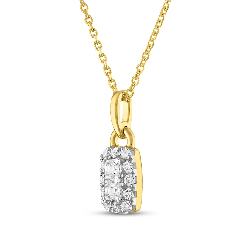 Forever Connected Diamond Necklace 1/3 ct tw Round & Princess-cut 10K Yellow Gold 18"