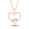 Thumbnail Image 1 of Diamond Heart Necklace 10K Rose Gold 18&quot;