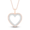 Thumbnail Image 1 of Diamond Heart Necklace 1/5 ct tw Round-cut 10K Rose Gold 18&quot;