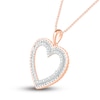 Thumbnail Image 2 of Diamond Heart Necklace 1/5 ct tw Round-cut 10K Rose Gold 18&quot;
