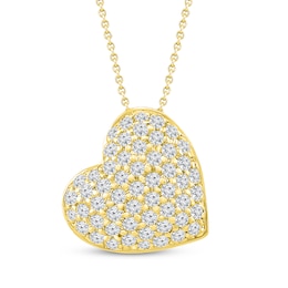 Diamond Heart Necklace 1/4 ct tw Round-cut 10K Yellow Gold 18"