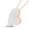 Diamond Heart Necklace 1/3 ct tw Round-cut 10K Rose Gold 18"