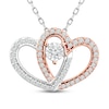 Thumbnail Image 1 of Diamond Heart Necklace 1/4 ct tw Round-Cut 10K Two-Tone Gold 18&quot;