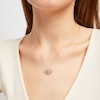 Thumbnail Image 1 of Two as One Diamond Heart Necklace 1/4 ct tw Round-Cut 10K Two-Tone Gold 18"