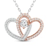 Thumbnail Image 1 of Diamond Heart Necklace 1/2 ct tw Round-Cut 10K Two-Tone Gold 18&quot;