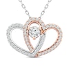 Thumbnail Image 1 of Diamond Heart Necklace 3/4 ct tw Round-Cut 10K Two-Tone Gold 18&quot;