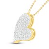 Thumbnail Image 1 of Diamond Heart Necklace 1/3 ct tw Round-cut 10K Yellow Gold 18"