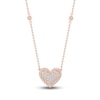 Thumbnail Image 0 of Diamond Heart Necklace 1/3 ct tw Round-cut 10K Rose Gold 18"