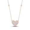 Thumbnail Image 1 of Diamond Heart Necklace 1/3 ct tw Round-cut 10K Rose Gold 18&quot;