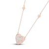 Thumbnail Image 1 of Diamond Heart Necklace 1/3 ct tw Round-cut 10K Rose Gold 18"