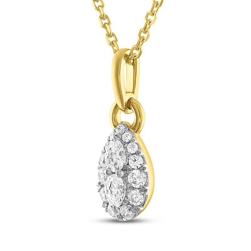Forever Connected Diamond Necklace 1/3 ct tw Pear & Round-Cut 10K Yellow Gold 18"