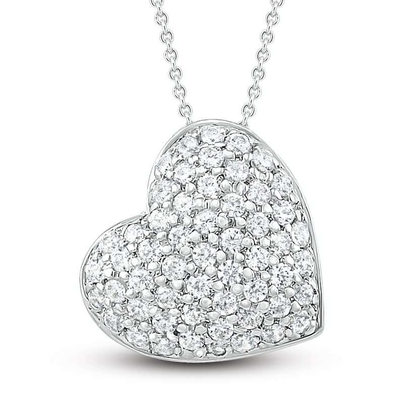 Louis Vuitton, White Gold Diamond Pave Heart Locket 0.50 (20074) Neckla