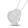 Thumbnail Image 1 of Diamond Pave Heart Necklace 1/4 ct tw Round-cut 10K White Gold 18"