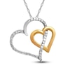 Thumbnail Image 0 of Diamond Heart Necklace 1/10 ct tw Round-cut 10K Two-Tone Gold