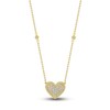 Thumbnail Image 1 of Diamond Pave Heart Necklace 1/3 ct tw Round-cut 10K Yellow Gold 18&quot;