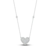 Thumbnail Image 1 of Diamond Pave Heart Necklace 1/3 ct tw Round-cut 10K White Gold 18&quot;