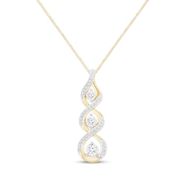 Memories Moments Magic Diamond Twist Necklace 1/5 ct tw Round-Cut 10K Yellow Gold 18"