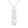 Thumbnail Image 1 of Memories Moments Magic Diamond Twist Necklace 1/5 ct tw Round-Cut 10K Rose Gold 18&quot;