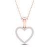 Thumbnail Image 1 of Diamond Heart Necklace 1/10 ct tw Round-Cut 10K Rose Gold 18&quot;