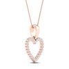 Thumbnail Image 3 of Diamond Heart Necklace 1/10 ct tw Round-Cut 10K Rose Gold 18&quot;