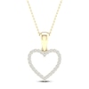 Thumbnail Image 1 of Diamond Heart Necklace 1/10 ct tw Round-Cut 10K Yellow Gold 18&quot;