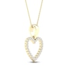 Thumbnail Image 3 of Diamond Heart Necklace 1/10 ct tw Round-Cut 10K Yellow Gold 18&quot;