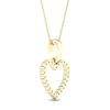 Thumbnail Image 4 of Diamond Heart Necklace 1/10 ct tw Round-Cut 10K Yellow Gold 18&quot;