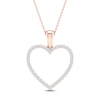 Thumbnail Image 0 of Diamond Heart Necklace 1/4 ct tw Round-Cut 10K Rose Gold 18"
