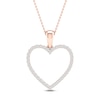 Thumbnail Image 1 of Diamond Heart Necklace 1/4 ct tw Round-Cut 10K Rose Gold 18&quot;