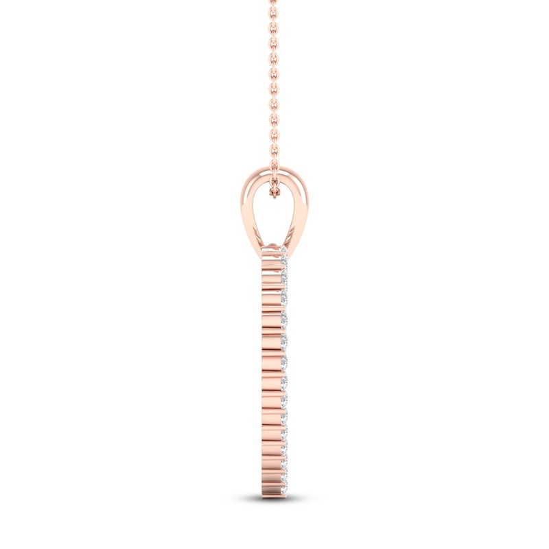 Main Image 2 of Diamond Heart Necklace 1/4 ct tw Round-Cut 10K Rose Gold 18&quot;