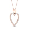 Thumbnail Image 2 of Diamond Heart Necklace 1/4 ct tw Round-Cut 10K Rose Gold 18"