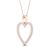 Thumbnail Image 3 of Diamond Heart Necklace 1/4 ct tw Round-Cut 10K Rose Gold 18&quot;