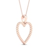 Thumbnail Image 3 of Diamond Heart Necklace 1/4 ct tw Round-Cut 10K Rose Gold 18"