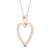 Thumbnail Image 4 of Diamond Heart Necklace 1/4 ct tw Round-Cut 10K Rose Gold 18&quot;